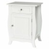 Wooden Accent End Table w/ Drawer Storage Cabinet