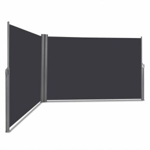 Patio Retractable Double Folding Side Awning Screen Divider 237" X 63"