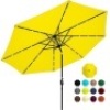 10ft Solar LED Lighted Patio Umbrella w/ Tilt Adjustment, Fade-Resistance. Appears new.
