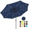 10ft Solar LED Lighted Patio Umbrella w/ Tilt Adjustment, Fade-Resistance. Appears New&nbsp;