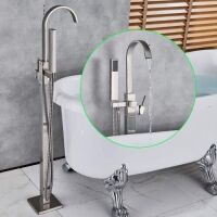 Rozin Floor Mounted Tub Faucet Single Handle Swivel Spout Bathtub Filler Faucet with Hand Shower&nbsp;