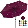 10ft Solar LED Lighted Patio Umbrella w/ Tilt Adjustment, Fade-Resistance. Appears New