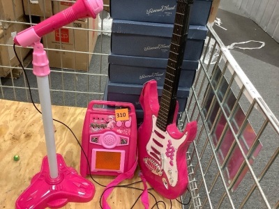 Kids Electric Guitar Toy Play Set w/ 6 Songs, Microphone, Amp