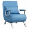 Folding 5 Position Convertible Sleeper Bed Armchair Lounge Couch With Pillow
