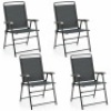 4Pcs Portable Outdoor Camping Lawn Garden Patio Folding Chair With Armrest