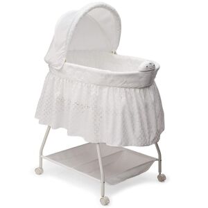 Delta Children Deluxe Sweet Beginnings Bedside Bassinet with Lights and Sounds, Turtle Dove