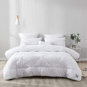 LOVO Down Alternative Comforter Quilted Hypoallergenic All Season Duvet Insert, Soft Microfiber Fill, White, Queen - NEW