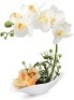 Lot of (4) NewLouis Garden Artificial Silk Flowers 7 Head Simulation Phalaenopsis Bonsai (Simulation of Water) (White)