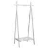 A-Frame Wood Clothing Hanging Rack With Storage Shelf-White