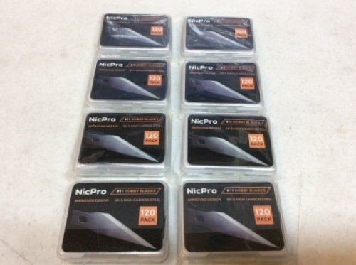 Lot of (8) New&nbsp;Nicpro 120 PCS Hobby Blades Sets.