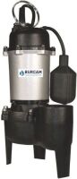 BURCAM 1/2 HP Cast Iron Submersible Sewage Pump, Black - Appears New