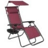 Folding Zero Gravity Recliner Patio Lounge Chair w/ Canopy, Side Tray&nbsp;