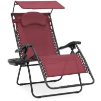 Oversized Zero Gravity Chair w/ Folding Canopy Shade, Cup Holder. Appears New&nbsp;