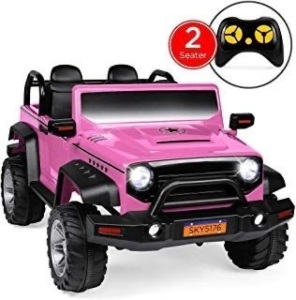 12V RC 2-Seater Ride-On Truck with, LED Lights/Sounds, MP3