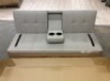 Linen Upholstered Convertible Sofa Bed Futon w/ 2 Cupholders. E-Commerce Return. Missing Screw. See Pictures