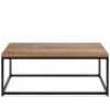 44in Modern Industrial Rectangular Wood Grain Coffee Table w/ Metal Frame&nbsp;