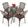 5-Piece All-Weather Cast Aluminum Patio Dining Set w/ 4 Chairs