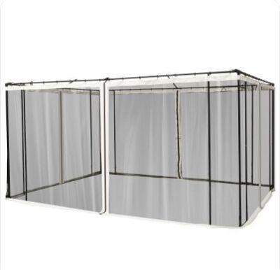 Outsunny Replacement Mesh Mosquito Netting Screen Walls for 10' x 13' Patio Gazebo, 4-panel Sidewalls with Zippers