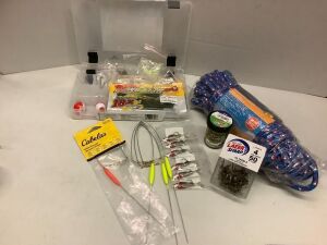 Lot of (20) Misc. Fishing lures and supplies, Ecommerce Return