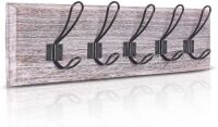 NXN-HOME Rustic Coat Rack, 24" Wall Mounted,&nbsp;5 Rustic Hooks for Hallway, Kitchen, Bathroom - Appears New