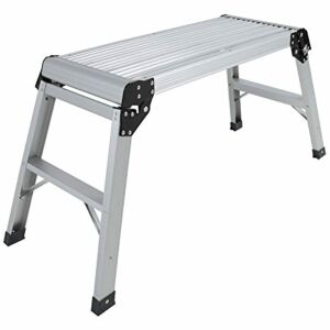 Lot of (3) Aluminum Platform Drywall Step Up Folding Work Bench Stools