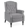Tufted Upholstered Wingback Push Back Recliner Armchair w/ Padded Seat, Nailhead Trim