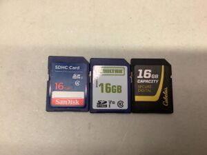 Lot of (3) 16 GB SD Cards, Ecommerce Return