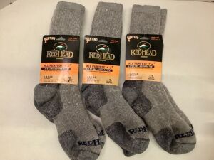 Lot of (3) Red Head Socks, Large, Appears New