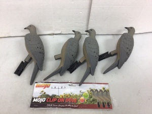 Set of 4 Dove Clip on Decoys, 1 is Missing a Clip, E-Commerce Return