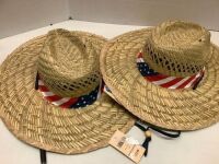 Lot of (2) Straw Hat, Appears New