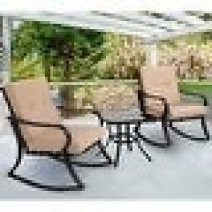 Solaura Metal Outdoor 3-piece Rocking Bistro Set