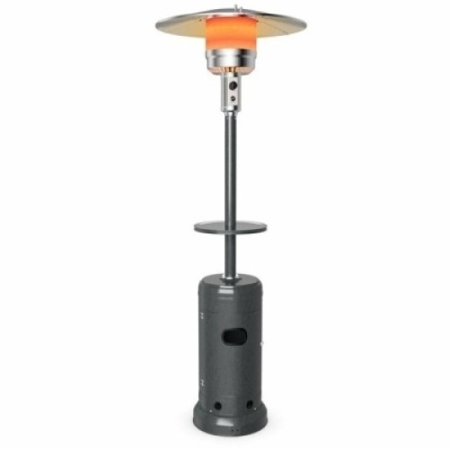 Outdoor Heater Propane Standing Lp Gas Steel With Table & Wheels