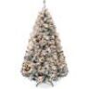 7.5' Pre-Lit Snow Flocked Artificial Pine Christmas Tree w/ Warm White Lights