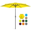 10ft Outdoor Steel Market Patio Umbrella Decoration w/ Tilt, Crank Lift, Yellow. Appears New