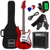 Beginner Electric Guitar Kit w/ Case, 10W Amp, Tremolo Bar - 39in, Red. Appears New