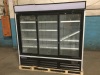 Central Exclusive 69K-123 Sliding Glass Door Merchandiser, 3 Doors. Works, Used