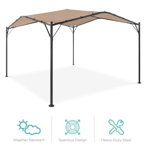 Gazebo Canopy w/ Weighted Bags - 12x12ft, Tan. Appears New