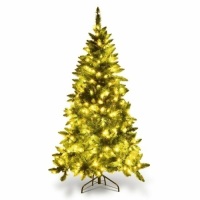 Prelit Artificial Half Christmas Tree With 8 Flash Modes - 5'