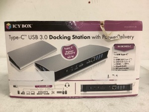 Icy Box Type-C USB 3.0 Docking Station, Powers Up, Appears New