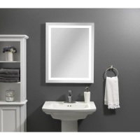 Style Selections&nbsp;24-in Lighted LED Fog Free LED Lit Mirror Rectangular Frameless Bathroom Mirror. Appears New