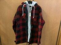 Red Head Men's Hooded Flannel, LT, Appears New