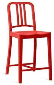 Emeco 111 Navy Counter Stool, Red