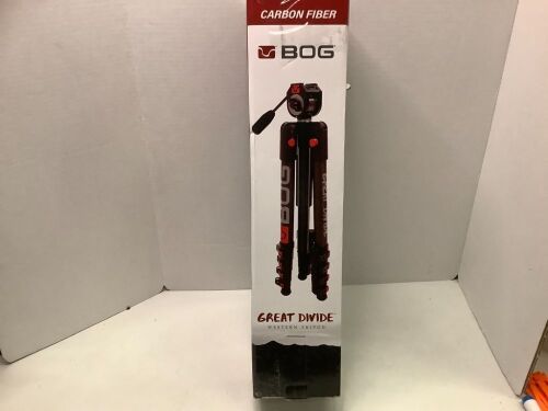 Carbon Fiber BOG Great Divide Western Tripod, Appears New, Box Damaged