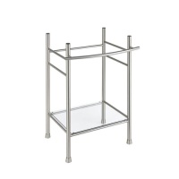 American Standard&nbsp;Edgemere 34.4063-in H Brushed nickel Stainless steel Pedestal Sink Base (Base Only). Appears New