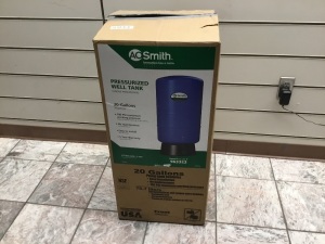 AO Smith Pressurized Well Tank, 20 Gallons, 100 PSI Max Working Pressure. E-Commerce Return. Untested/Appears New.