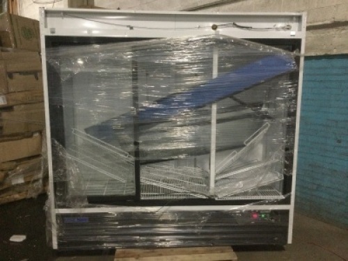 Aegis Scientific 2-R-72-SG&nbsp;General Purpose 72 cu.ft. 3 Sliding Door Refrigerator. Powers Up, Blows Cold Air. Doors Need Fixed