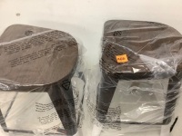 Set Of 2 Metal Wood Counter Chairs