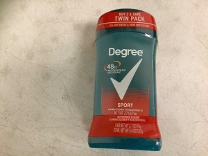 Box of 6 Degree Sport Deodorant Twin Packs, New