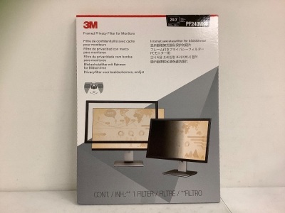 3M Framed Privacy Filter for Monitors, 24", New