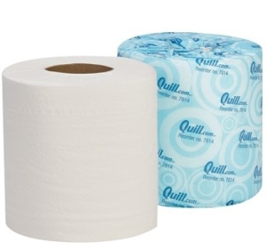 Quill Brand 2-Ply Toilet Paper, 500 Sheets/Roll, Approx. 96 Rolls/Carton, Appears New